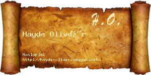 Hayde Olivér névjegykártya