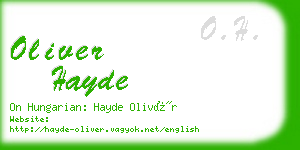 oliver hayde business card